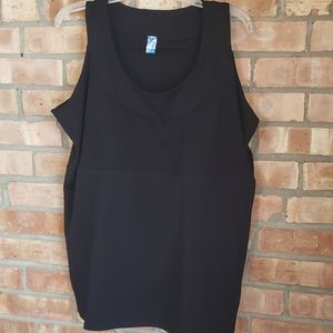 3X Workout Top Black Built-in sports bra inside Tank